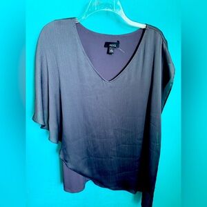 Alyx Gray Flutter Sleeve Asymmetrical Blouse